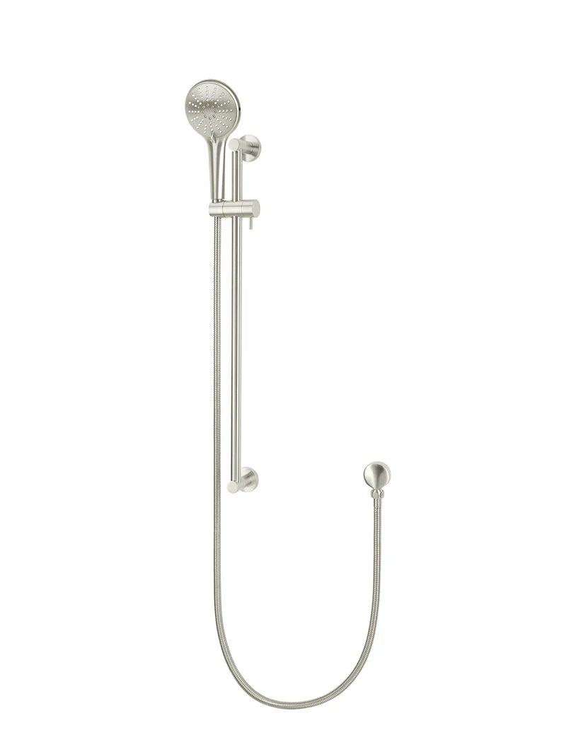 MEIR ROUND THREE FUNCTION HAND SHOWER ON RAIL COLUMN
