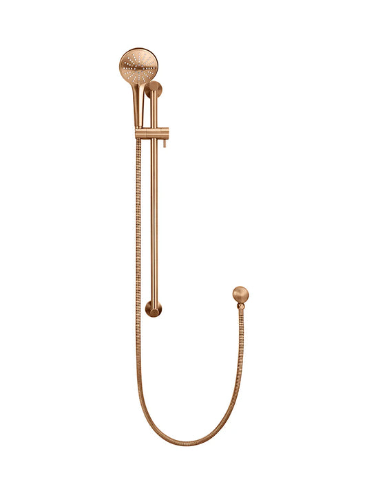 MEIR ROUND THREE FUNCTION HAND SHOWER ON RAIL COLUMN