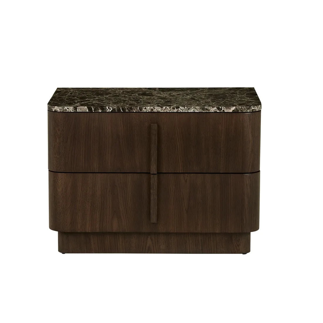 Billie Marble Bedside - Emperador Marble - Chocolate Oak
