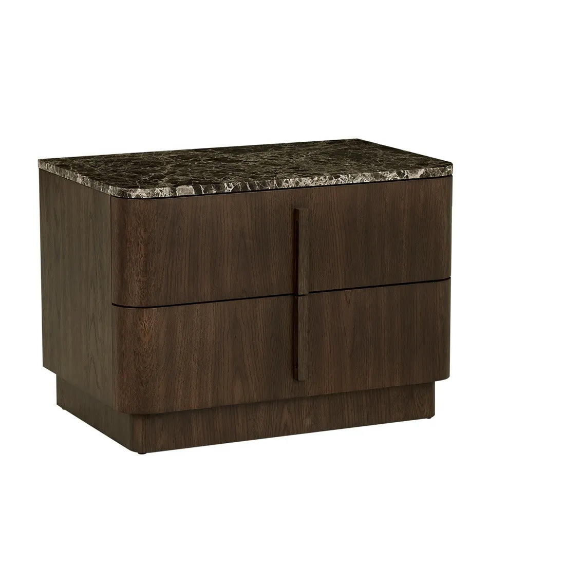 Billie Marble Bedside - Emperador Marble - Chocolate Oak