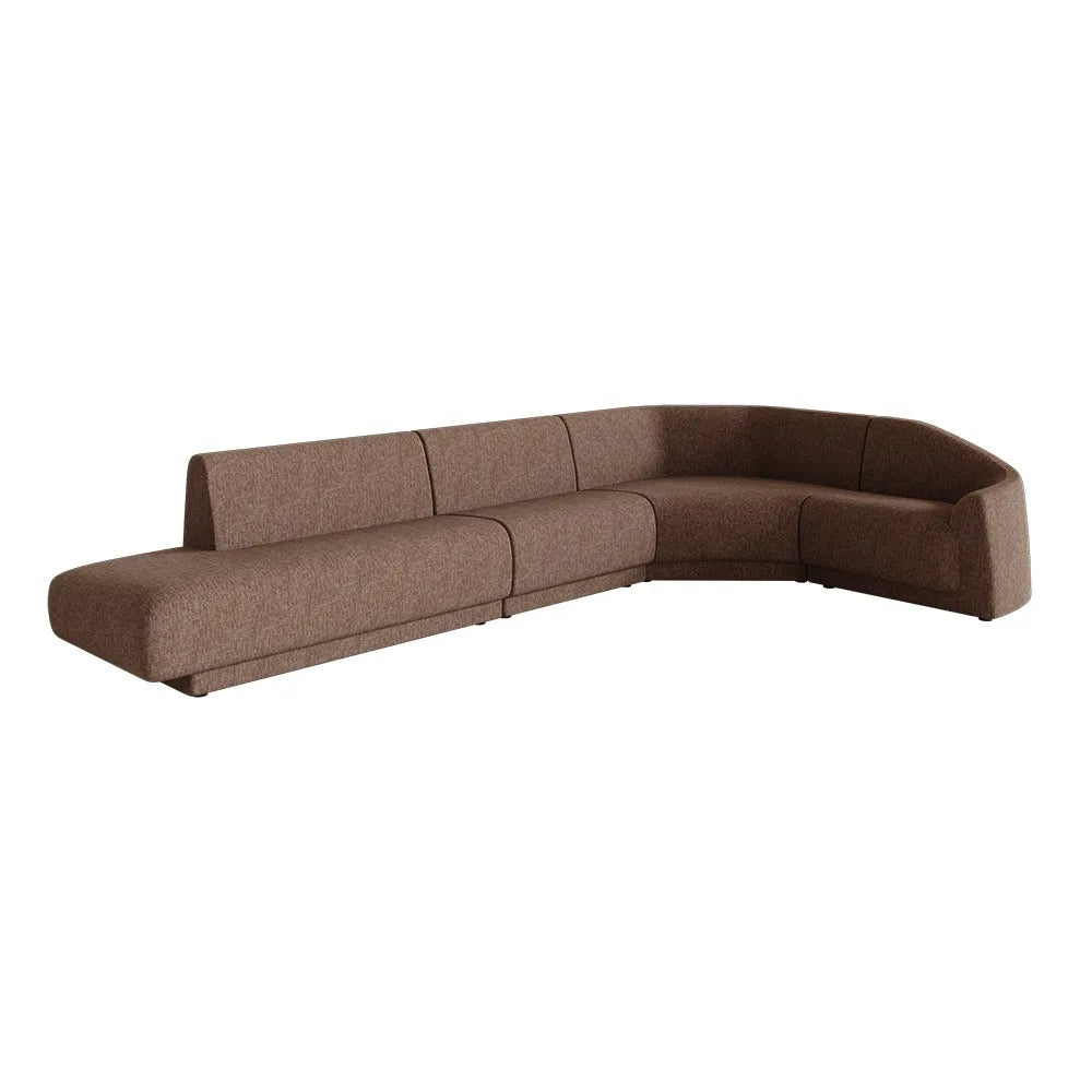 Juno Pebble 4-Seater Left Open End L Shape - Tawny