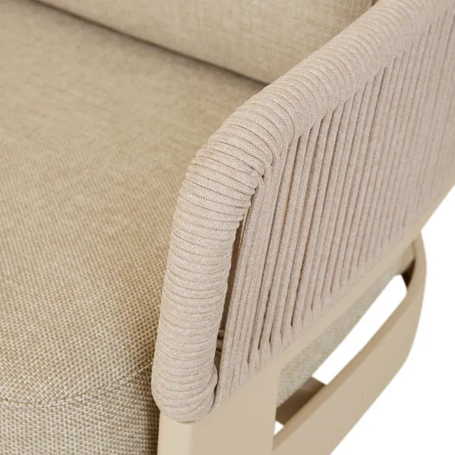 Valencia Rope 4-Seater Right Chaise with Arm - Natural/Sand
